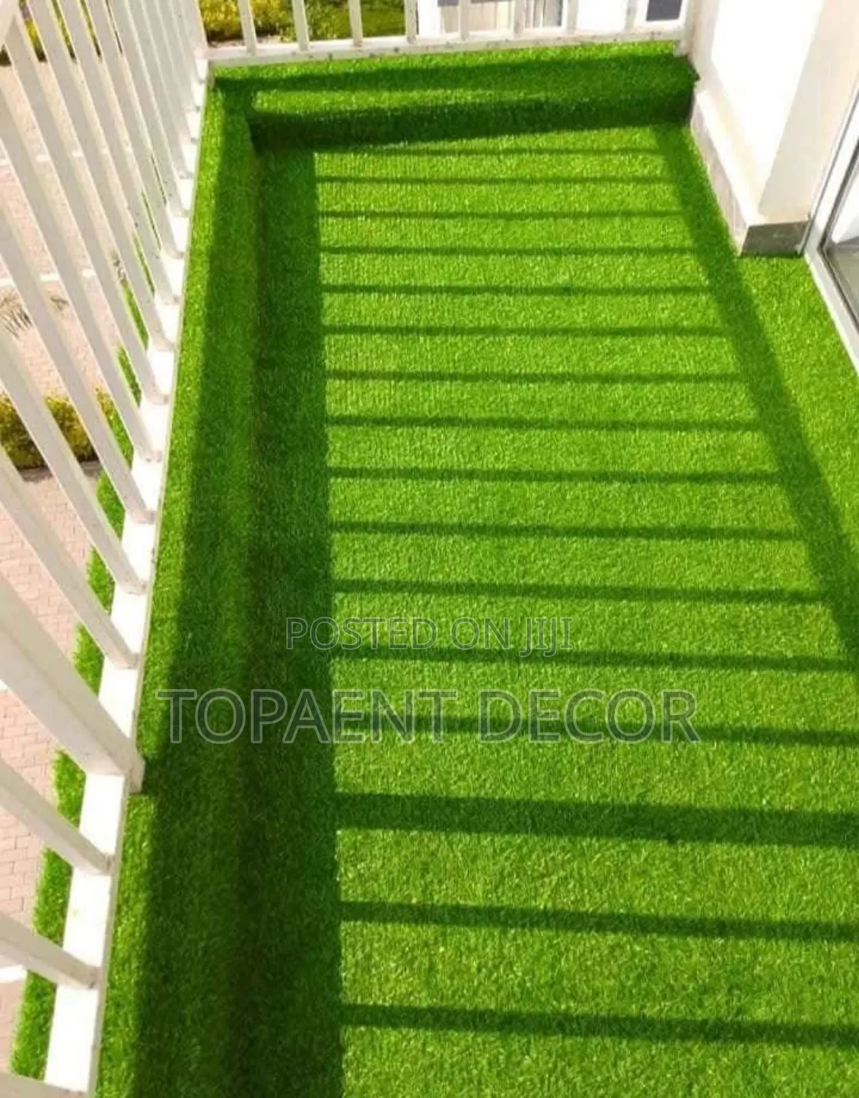 Balcony View and Grass Installation Artificial Grass Carpet