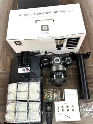 2-in-1 Solar-Powered Camera Floodlight – V380