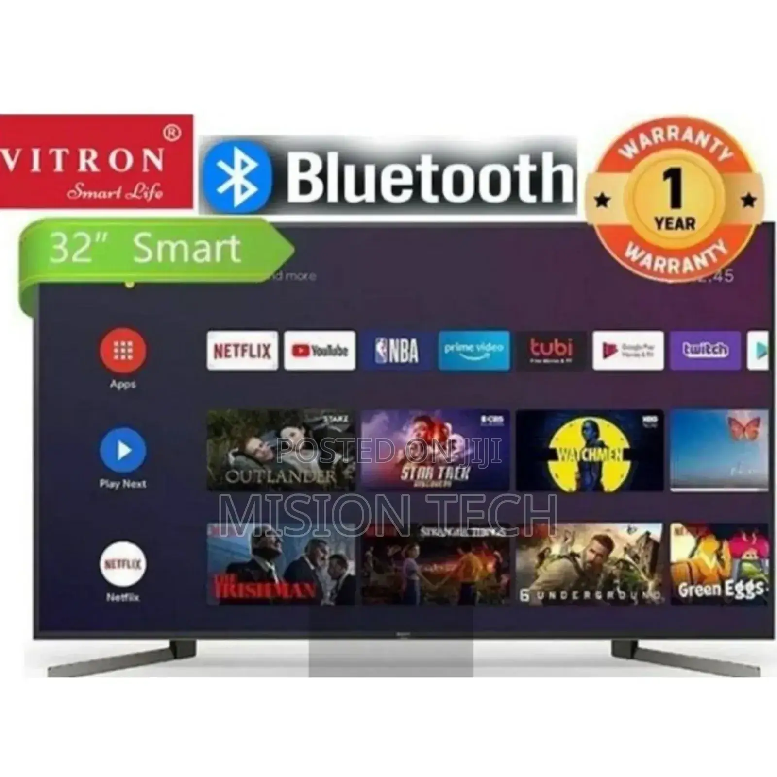 Vitron 32′′ Inches Smart Android Frameless Tv With Bt