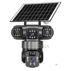 Solar-Powered 3-Lens Security Camera
