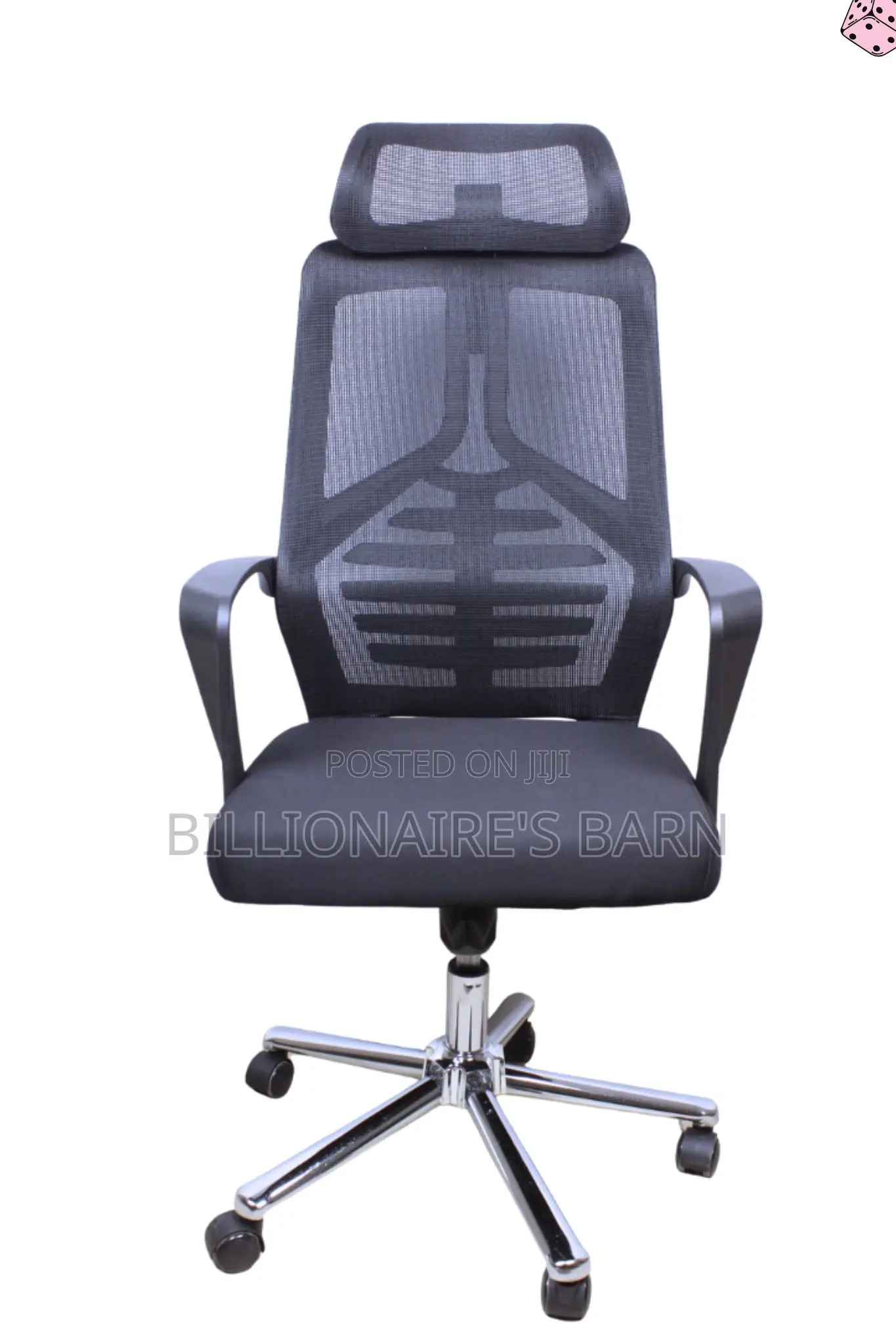 Office Chair: High Back Mesh Rotating Chair With Headrest