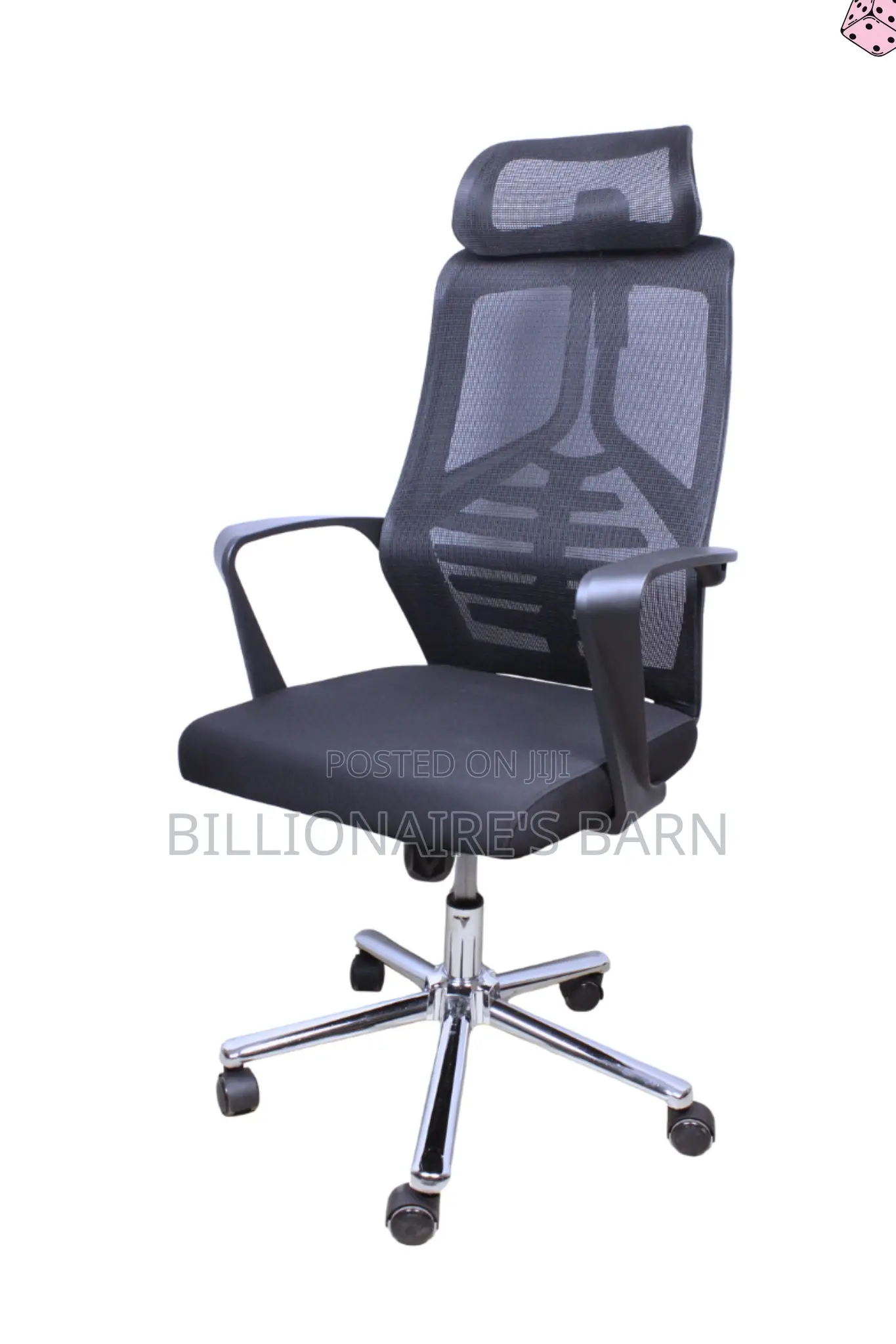 Office Chair: High Back Mesh Rotating Chair With Headrest