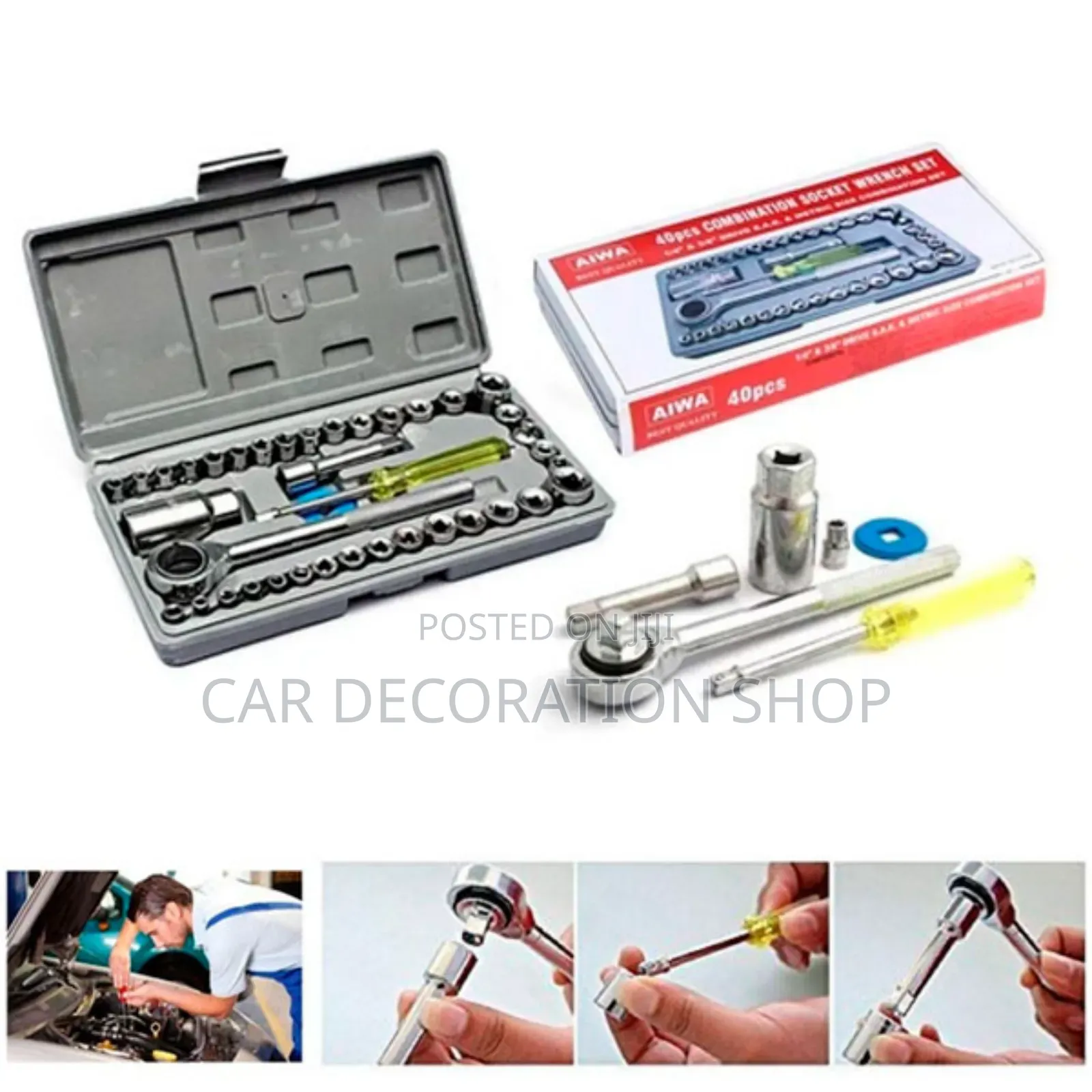 40pc Repair Ratchet Wrench Set Cr_vcombinstion Bit Set Kit