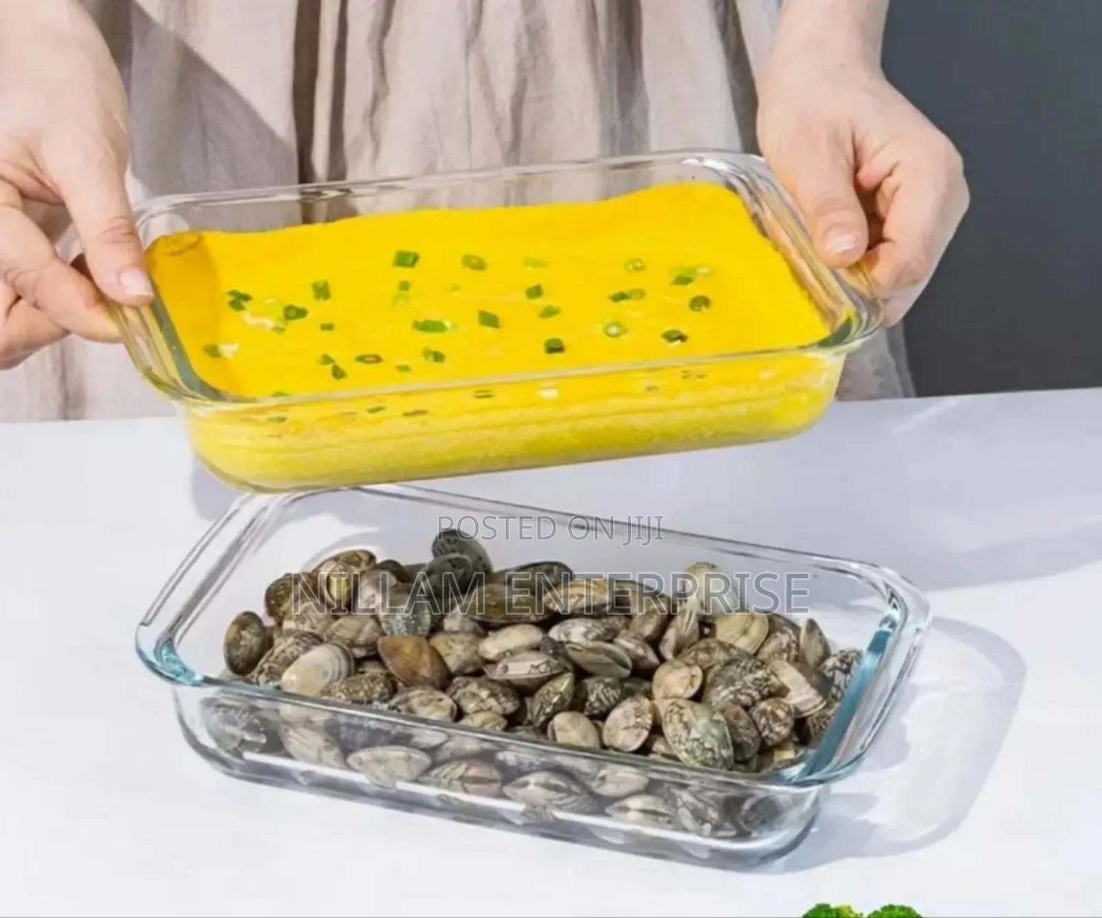 3pcs Baking Microwaveable Glass Casserole Tins