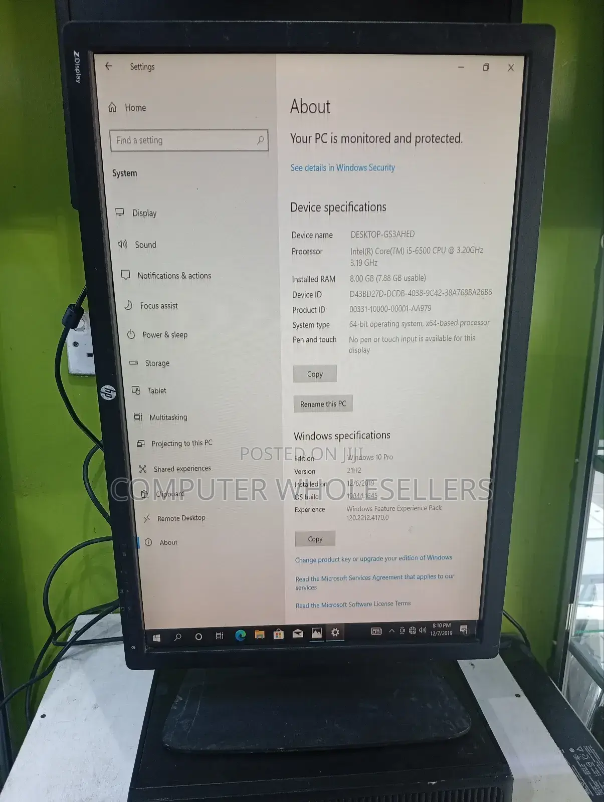 Hp 27" Monitor