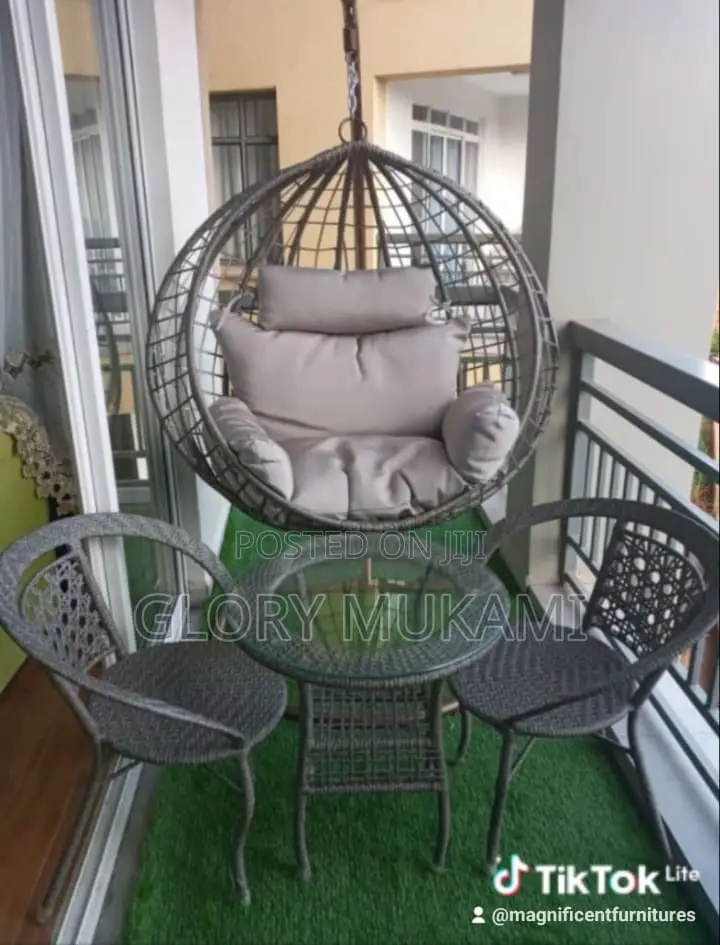 Balcony Hanging Swing And Balcony Chair Set
