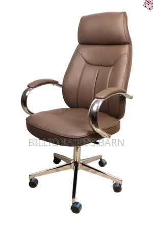 Office; Chrome Base Executive Leather Office Chair