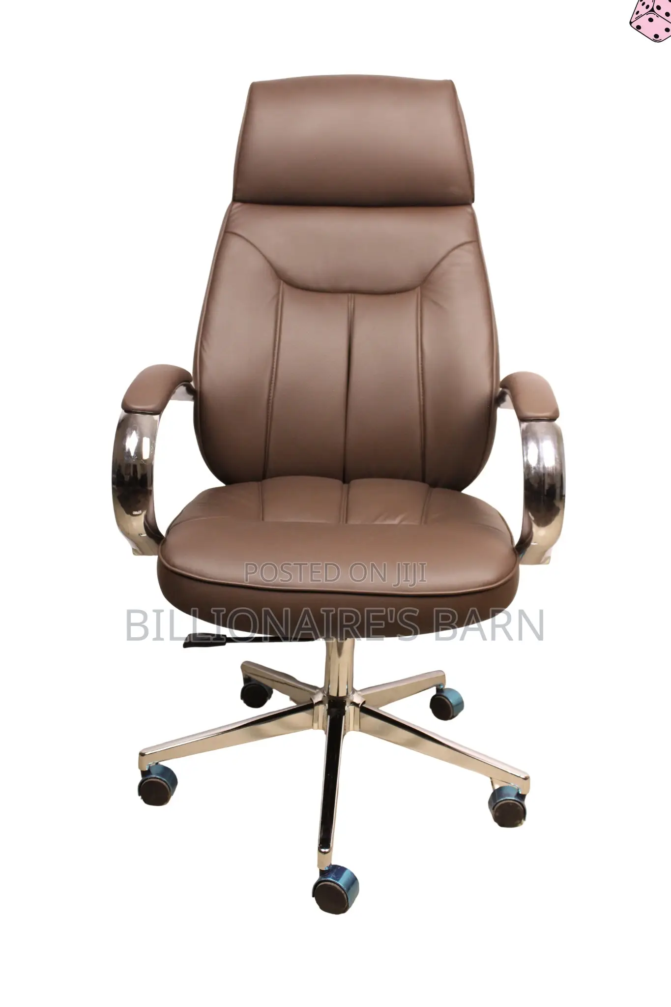 Office; Chrome Base Executive Leather Office Chair