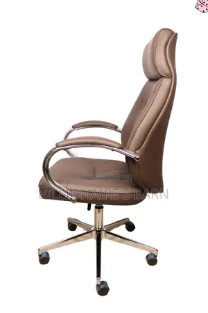 Office; Chrome Base Executive Leather Office Chair