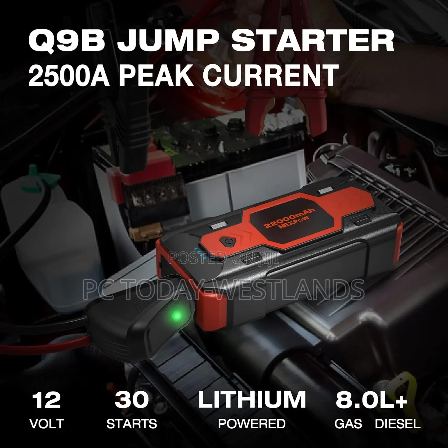 Nexpow Battery Jump Starter 2500a Car Jump Starter Up To 8.L