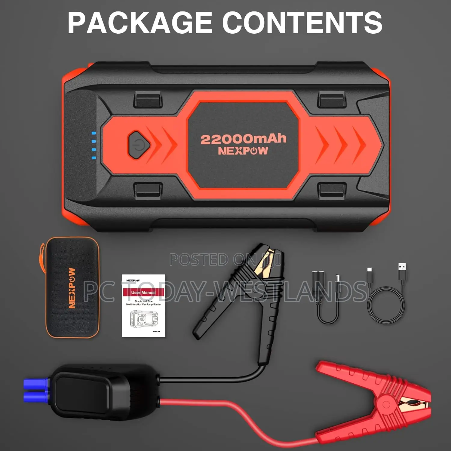 Nexpow Battery Jump Starter 2500a Car Jump Starter Up To 8.L
