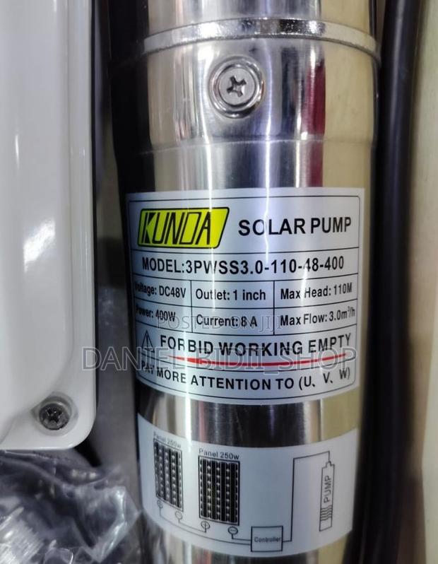 Using 600 Watts Solar Panel 
130 Mtrs Head
Max Flow 3.0