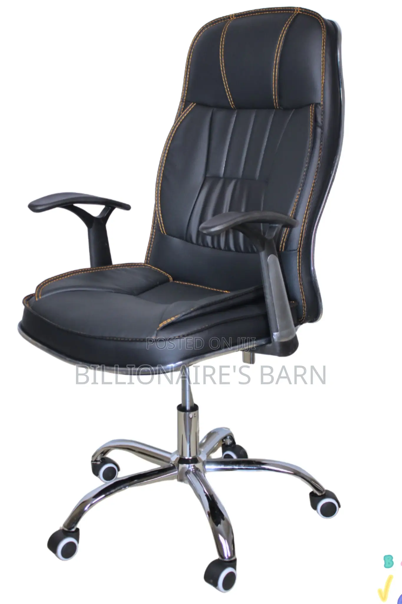 Genuine Executive Leather Office Chair With Armrest