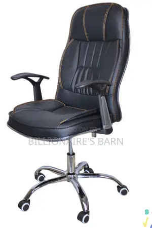 Genuine Executive Leather Office Chair With Armrest