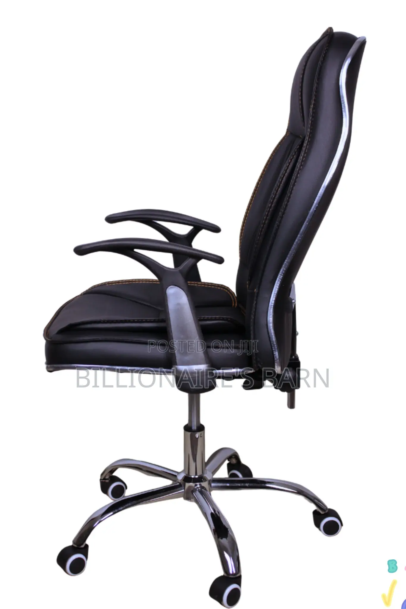 Genuine Executive Leather Office Chair With Armrest