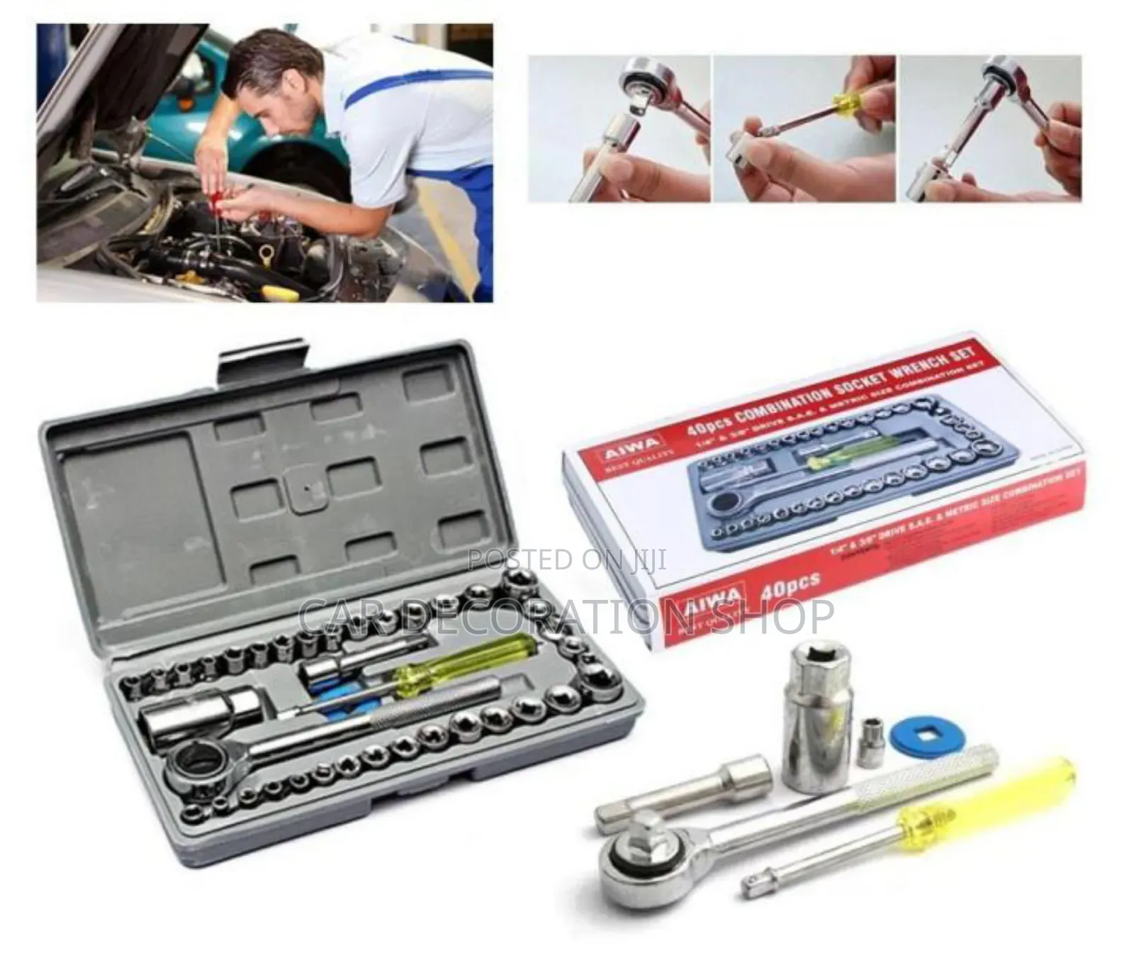 40pcs Ratchet Spanner Wrench Set Car Repair Toolkit