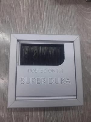 Square Grommet. Desk Cable Grommet With a Brush Insert. - main view