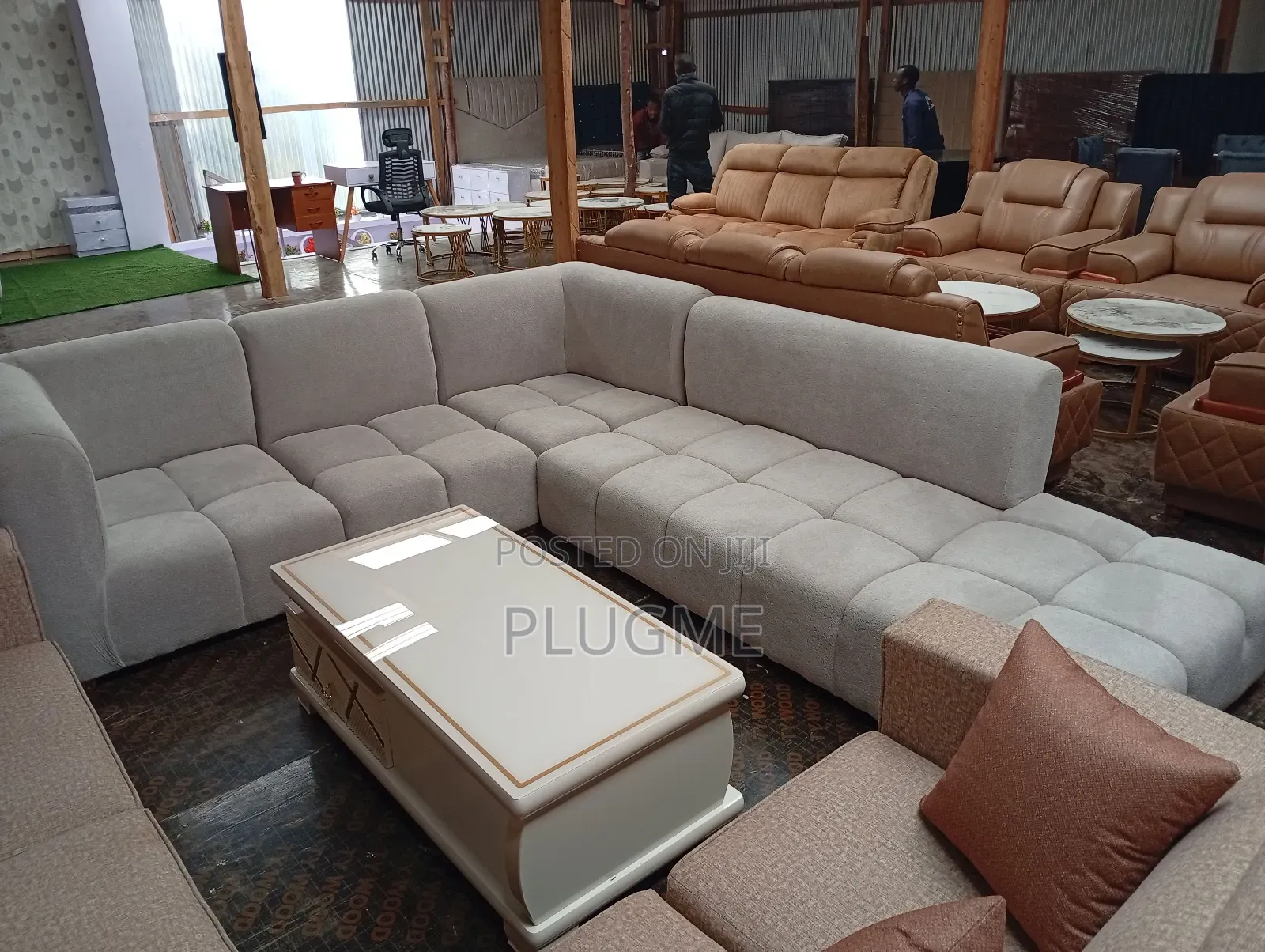 7 Seater Modern Bubble L-Sofa