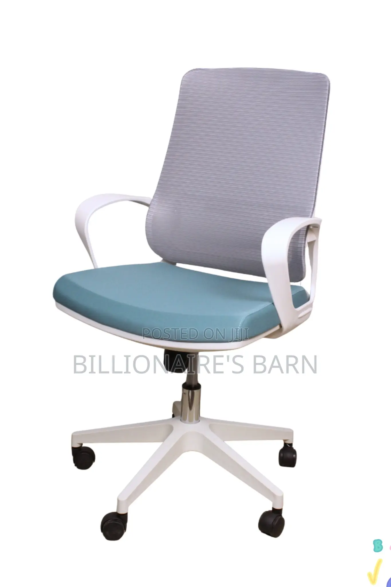 Office Chair; White Mesh Executive Mesh Chair.