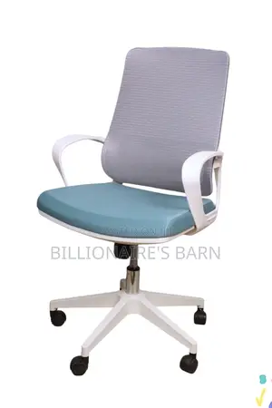 Office Chair; White Mesh Executive Mesh Chair.