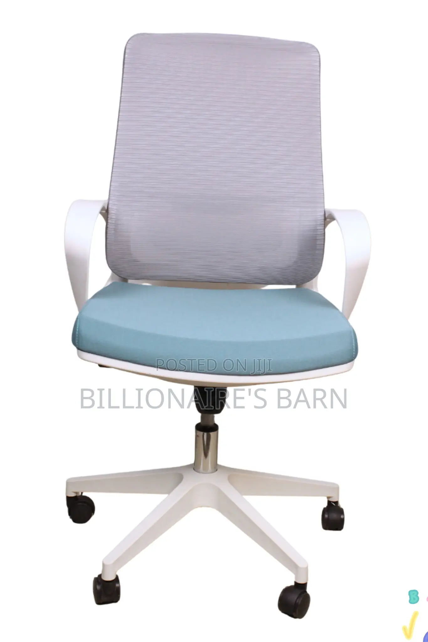Office Chair; White Mesh Executive Mesh Chair.