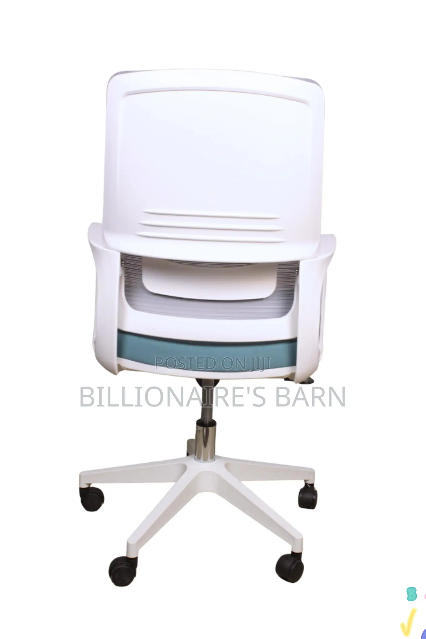 Office Chair; White Mesh Executive Mesh Chair.
