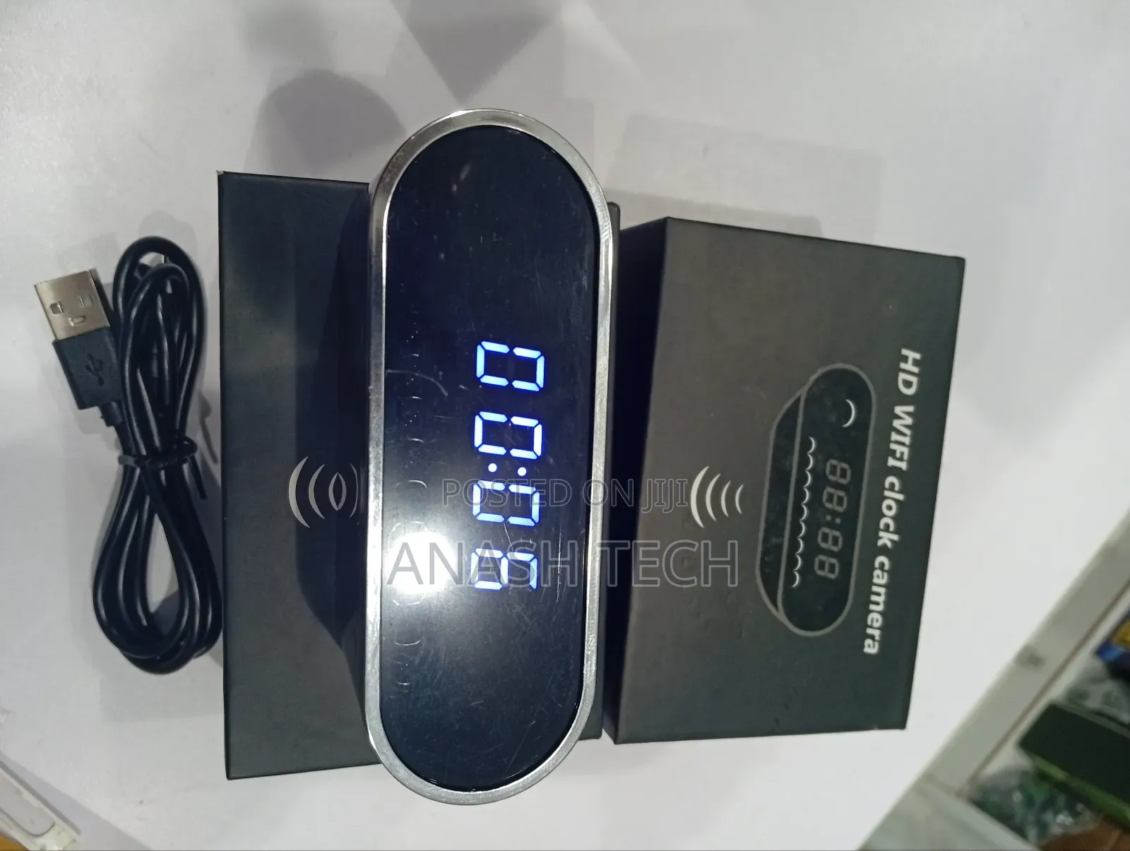 Digital Black Spy Wifi Table Clock Camera