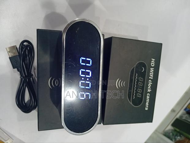 Digital Black Spy Wifi Table Clock Camera - main view