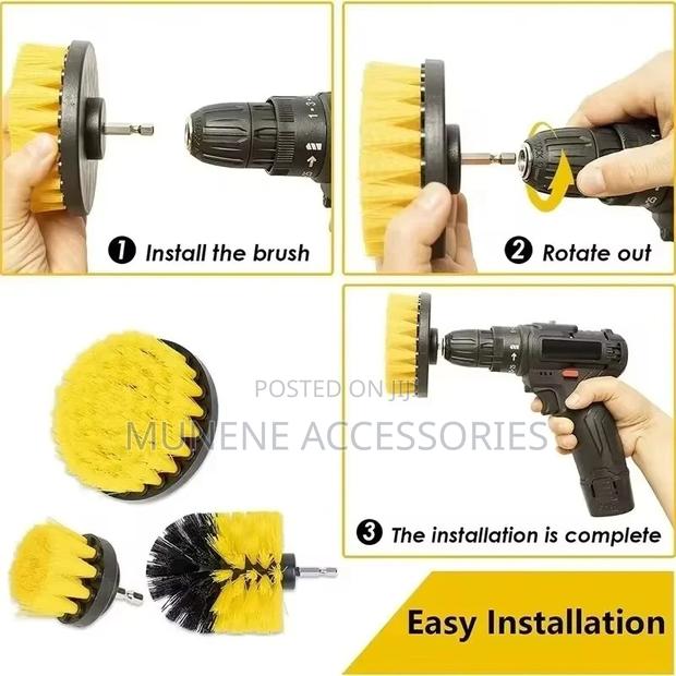 4in1 Electric Drill Cleaning Brush Head Set, Circular Disc