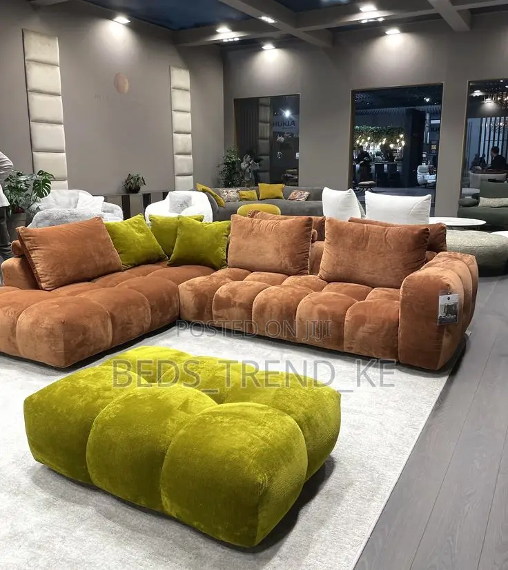 Dreamy Cushy Bubble L Sofa Set With a Puff