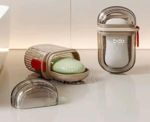 White Clear Portable Travel Soap Holders With Soap Case - thumbnail 2