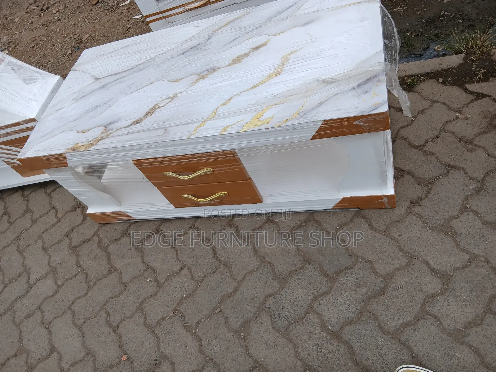 White and Brown Coffee Table for Sale