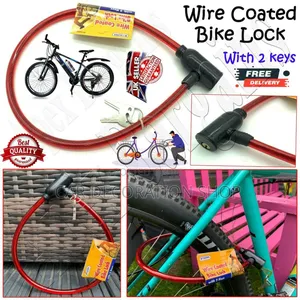 Secure Coiled Bike Cable Lock With 2 Keys