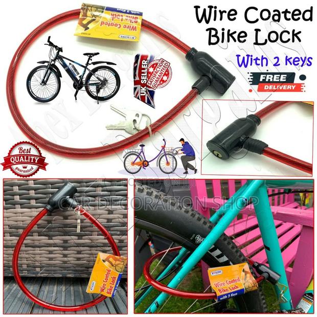 Secure Coiled Bike Cable Lock With 2 Keys