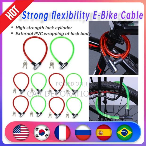 Plastic Coated Bike Lock Flexible Coated Steel