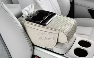 3 PCS Console Armrest With 2 Cups/Tissue Holder,Side Storage