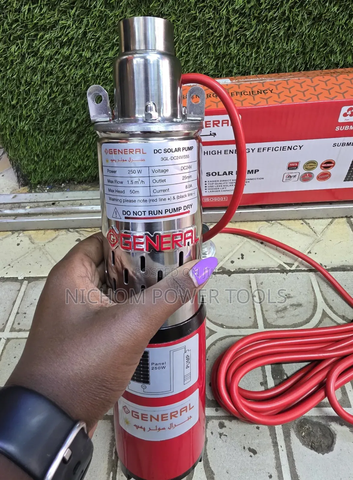 General Submersible Dc Solar Water Pump 250watts 50mtrs
