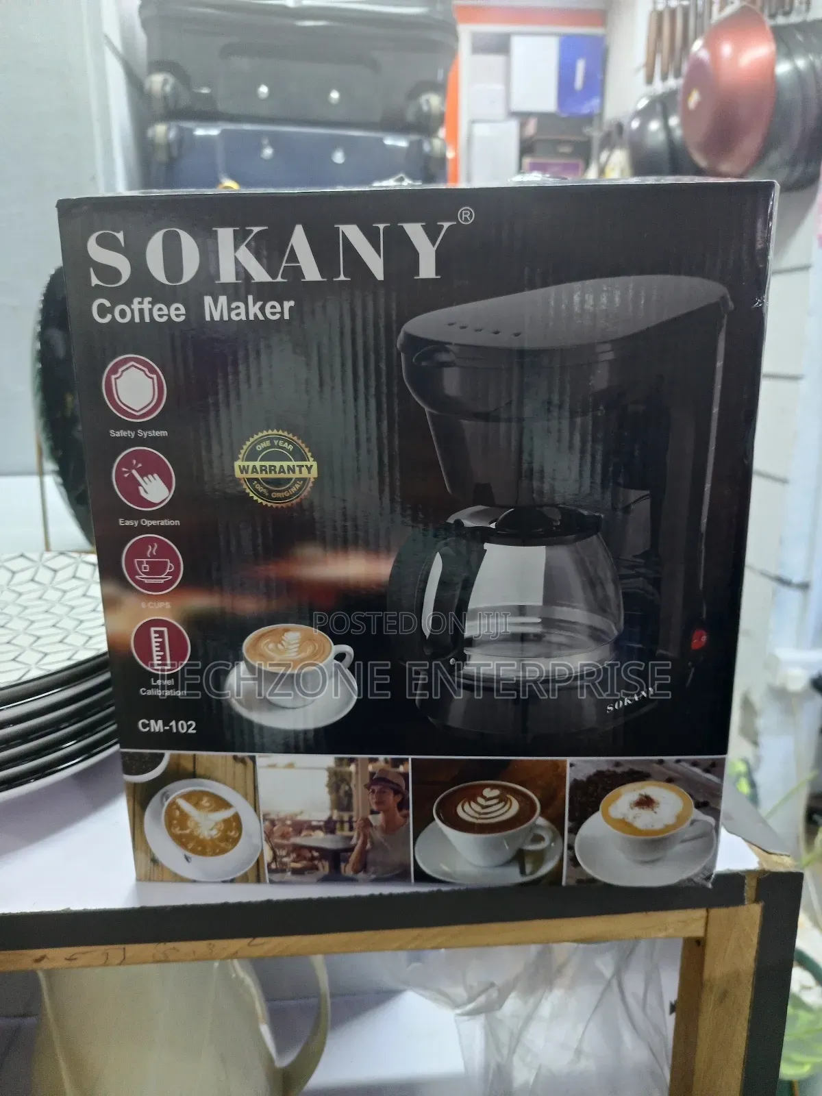 Sokany Sk124 6-Cup Coffee Maker With 950 Watts 
