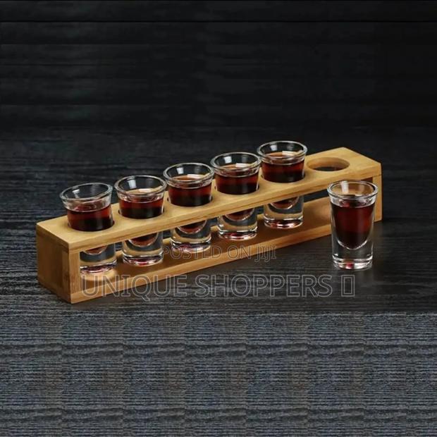 Bamboo Shot Glass Holder With 6slots Now Available