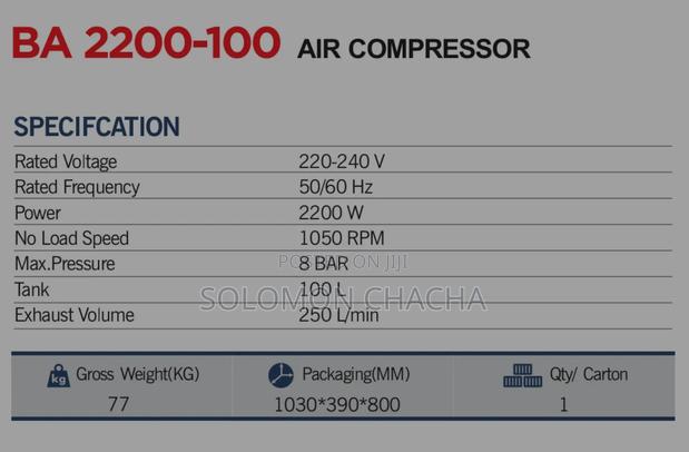 Maxmech Belt-driven
100l
2200w Air Compressor Best Quality - thumbnail 2