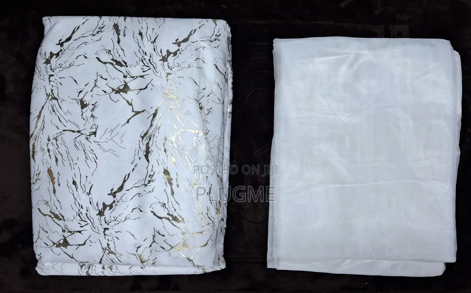 3 Pc Marble Curtains 3 M With Sheer