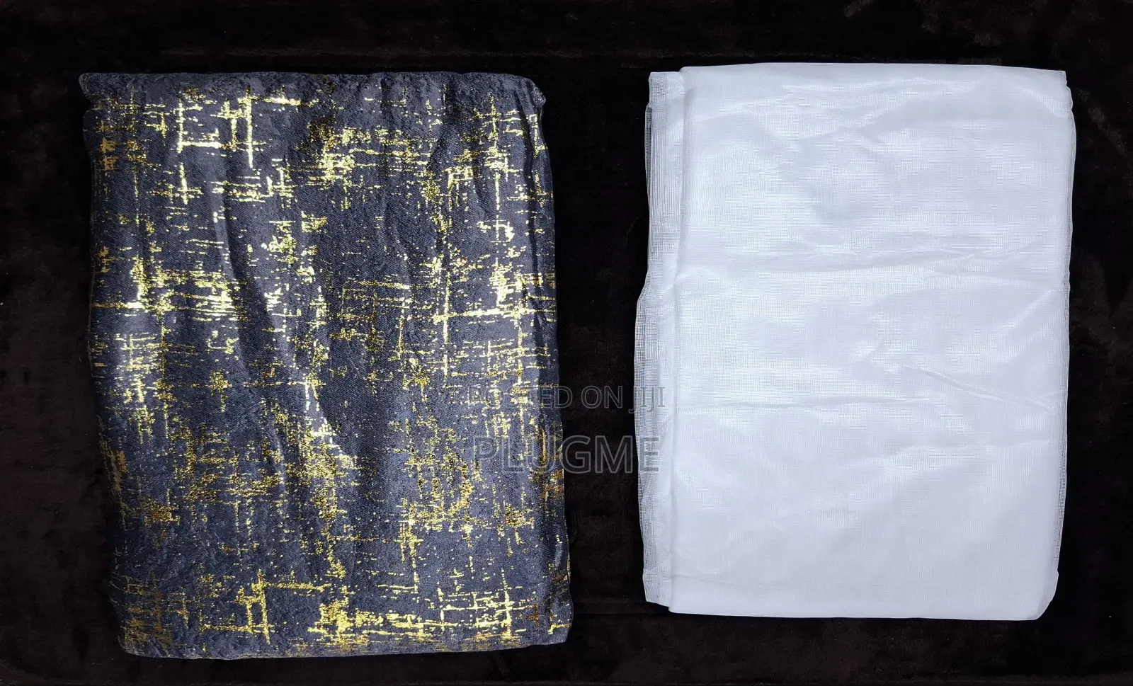 3 Pc Marble Curtains 3 M With Sheer