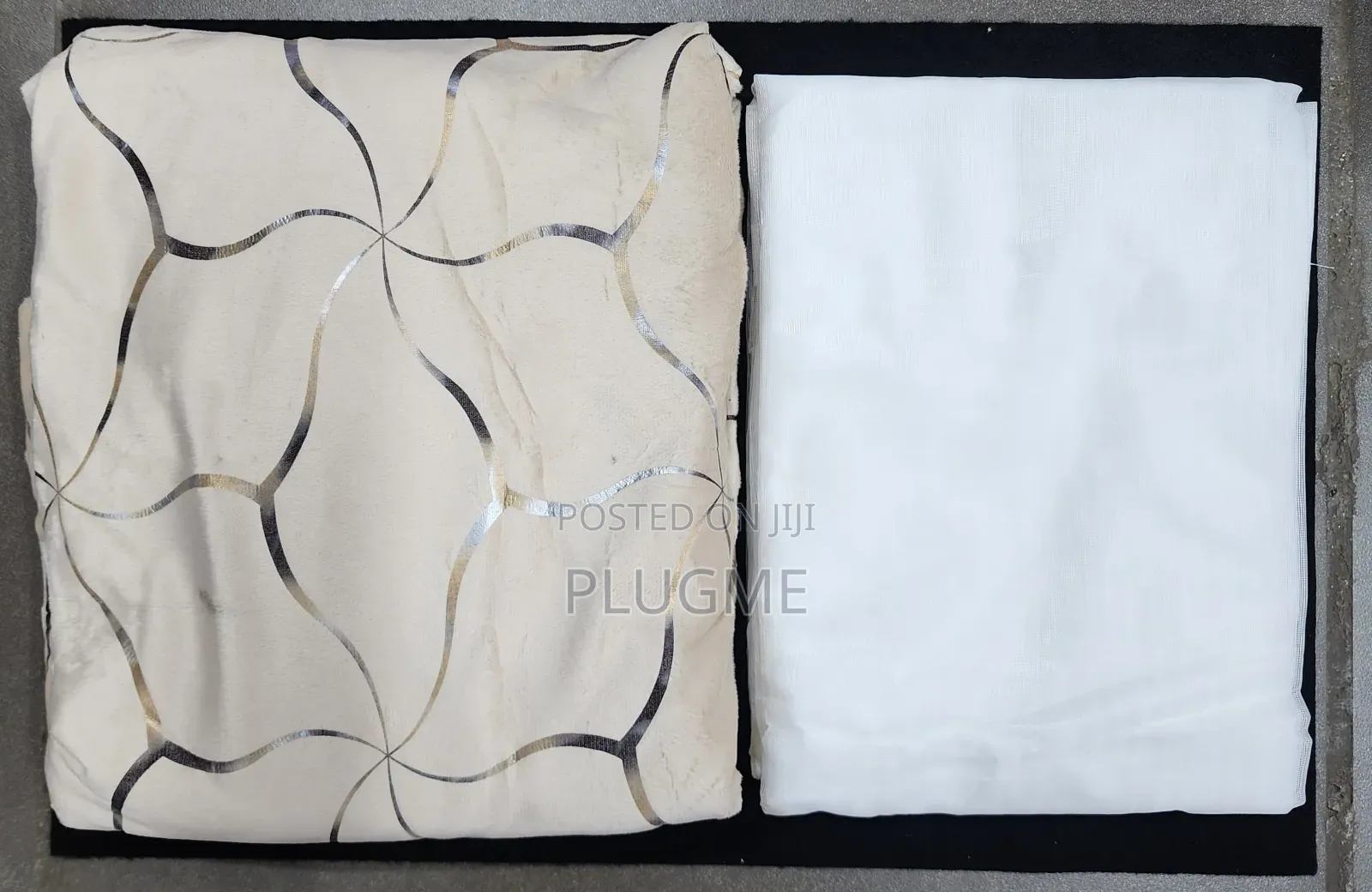 3 Pc Marble Curtains 3 M With Sheer
