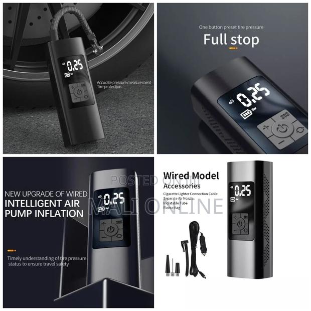 Car Portable Air Pump With Car Charger Led Display