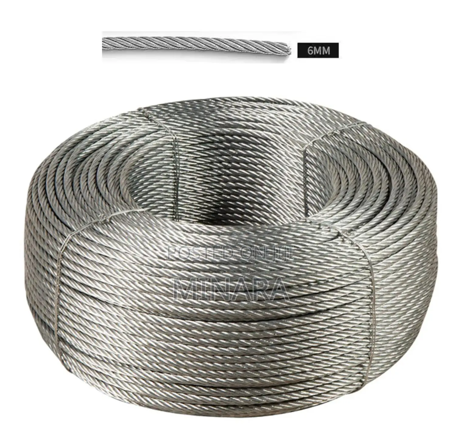 Galvanized Wire Rope, 6mm, 150 Meters Roll
