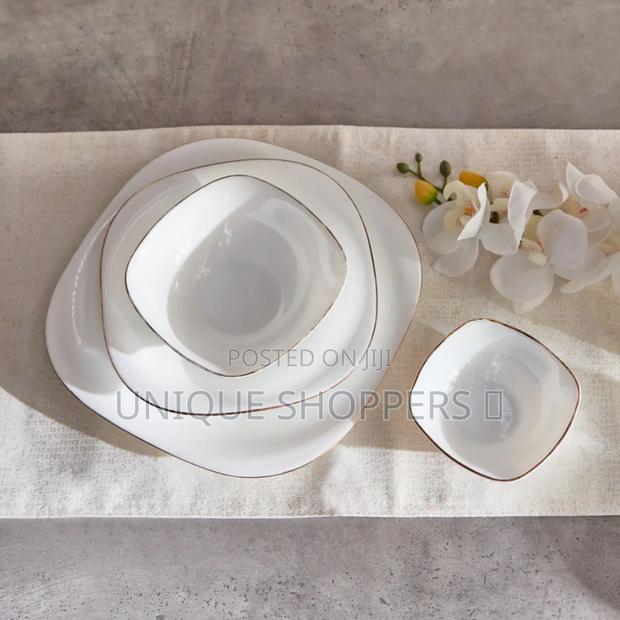 *26 PCS Opal White Dinner Set With Gold Rim Now Available - thumbnail 3