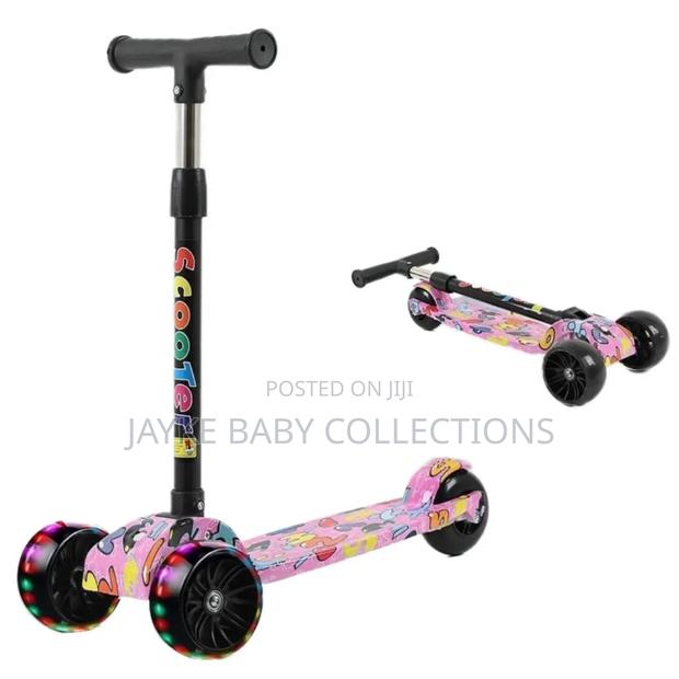 "Kids 3-Wheel Scooter W/ Led Wheels, Adjustable Height - thumbnail 4