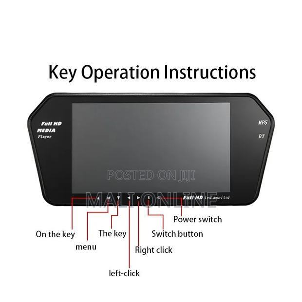 7-inch Car Rearview Mirror Mp5 Player With Bluetooth, - thumbnail 3