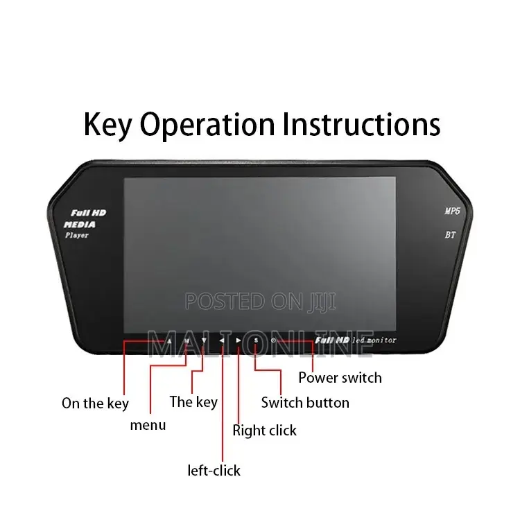 7-inch Car Rearview Mirror Mp5 Player With Bluetooth,
