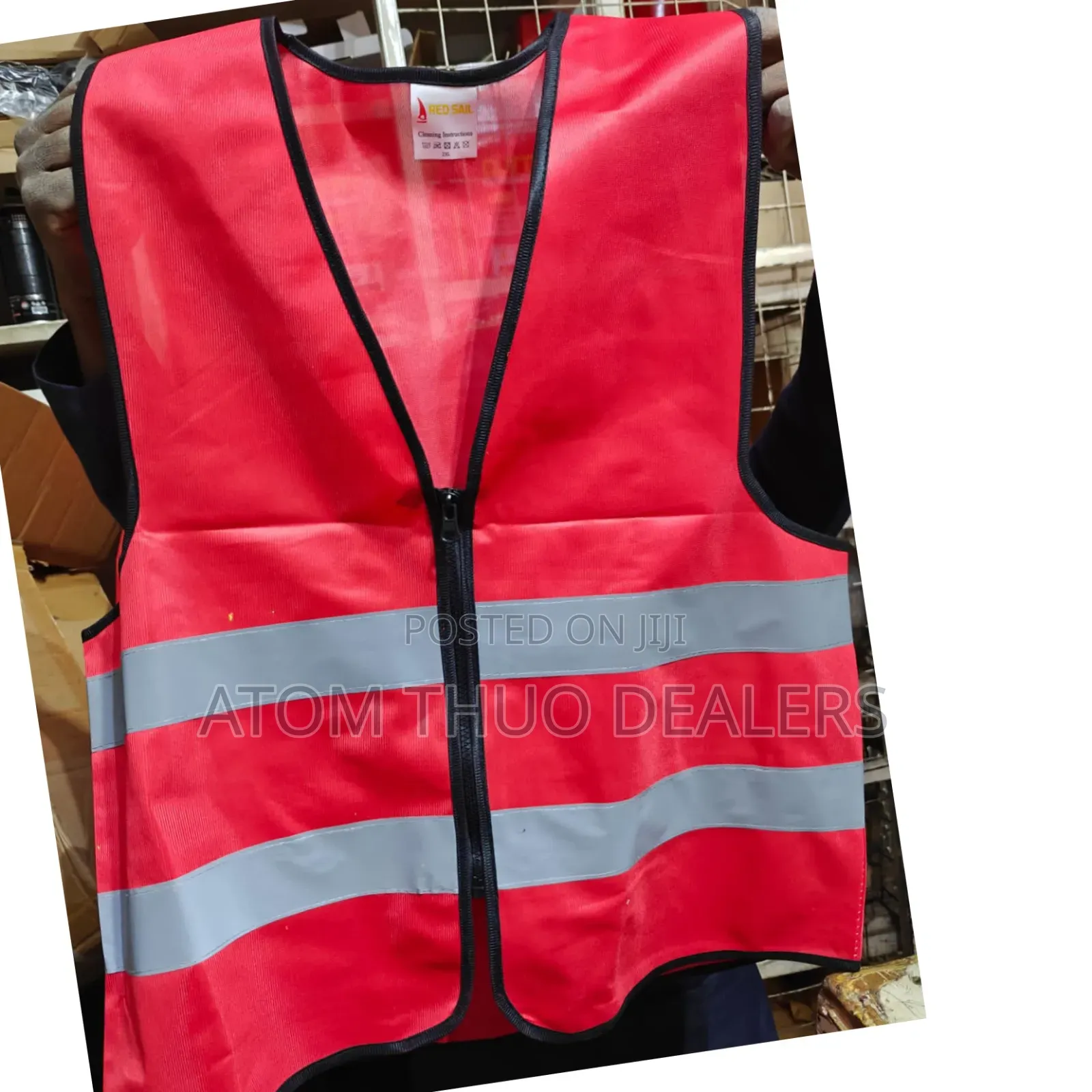 Red With Zip Reflector Vest